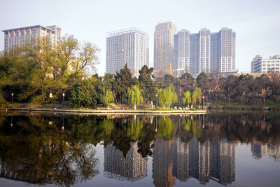 合肥,早晨,安徽省,水,公园,水平画幅,无人,户外,起重机,现代
