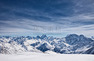地形,山脉,天空,度假胜地,水平画幅,雪,无人,户外,俄罗斯,山脊