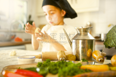 小的,调味瓶,运动模糊,蔬菜,铜,食用油,可爱的,水槽,剁刀,拿着