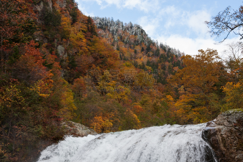 大雪山,上川支厅,著名自然景观,北海道,火山,天空,水平画幅,云,瀑布,无人