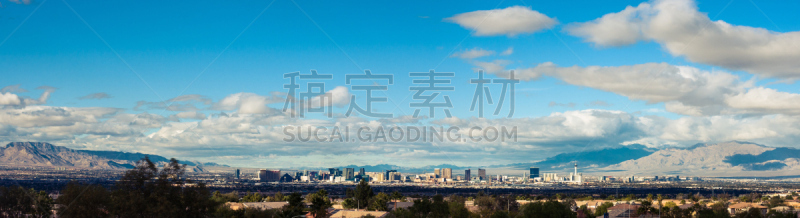 拉斯维加斯,云,天空,水平画幅,无人,蓝色,全景,户外,斯翠普区,都市风景