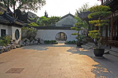 豫园,中国,上海,chinese temple dog,东方石景花园,印象主义,盆景,油画,艺术,水平画幅