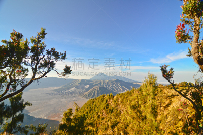 塞梅鲁火山,婆罗摩火山,滕格尔火山,黎明,爪哇,火山,东,bromo-tengger-semeru national park,水平画幅,早晨