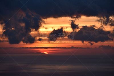 自然美,海洋,地平线,云景,太平洋岛屿,法国,环境,云,橙色,落日海滩
