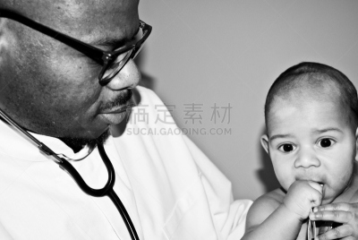 男性,快乐,儿科医师,黑白图片,幼儿,诊疗室,产科病房,仅成年人,眼镜