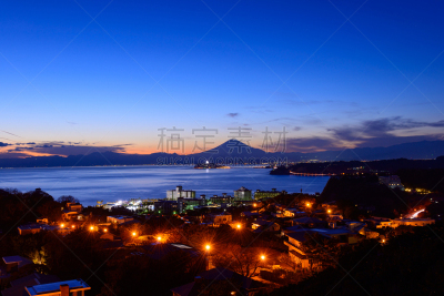 山,富士山,黄昏,美,城镇景观,水平画幅,无人,曙暮光,户外,著名自然景观