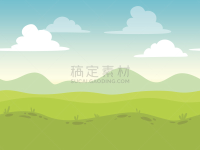 卡通,地形,平坦的,天空,格子烤肉,绘画插图,早晨,计算机软件,草