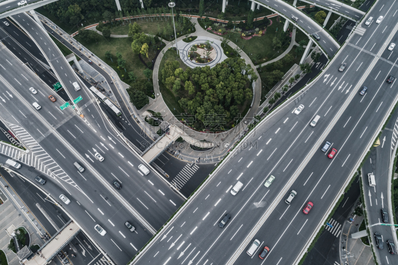 公路,高架道路,航拍视角,卡车,汽车,交通,现代,无人机,商业金融和工业,户外