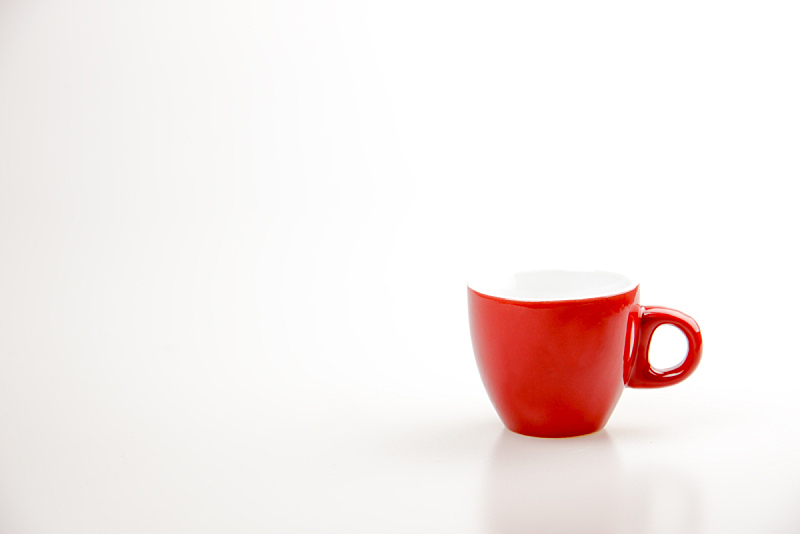 留白,杯,红色,动物心脏,概念,咖啡杯,白色背景,爱,复制