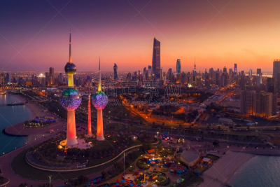 科威特市,全景,黄昏,波斯湾,公路,现代,著名景点,阿拉伯风格,户外,天空