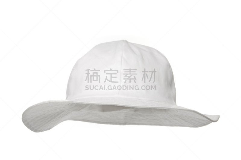 铲斗帽,空白的,阔边遮阳帽,正面视角,留白,水平画幅,无人,白色背景,背景分离,白色