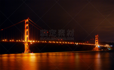 夜晚,旧金山,金色,黄金,河流,水,城市,海岸线,建筑结构