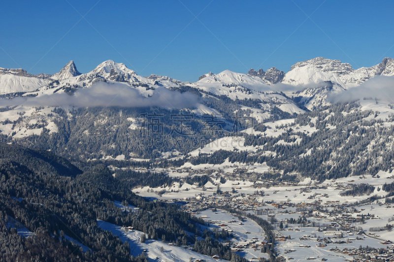 雪,山,风景,萨能奶山羊,乡村,现代,看风景,瑞士阿尔卑斯山,远距离,天空