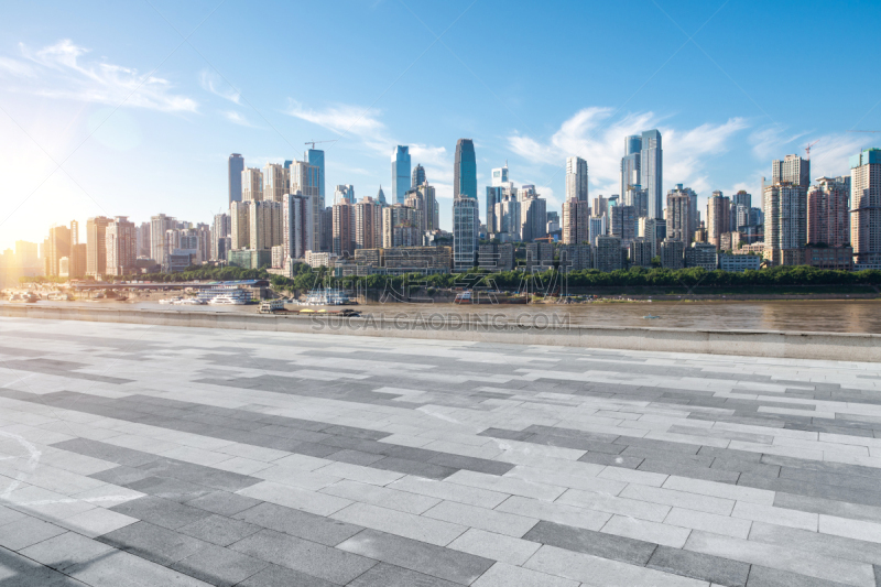 空的,全景,城市天际线,建筑外部,混凝土,方形画幅,室内地面,办公室,天空,留白