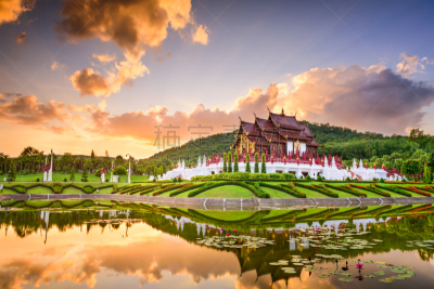 清迈省,公园,植物群,寺庙,泰国,宫殿,城堡,护城河,园林,旅游目的地