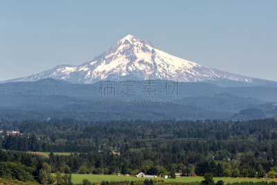 俄勒冈州,胡德雪山,天空,俄勒冈郡,水平画幅,雪,无人,夏天,户外,北美