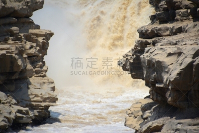 壶口瀑布,陕西省,中国,黄河,山西省,沟壑,水平画幅,瀑布,无人,岩层