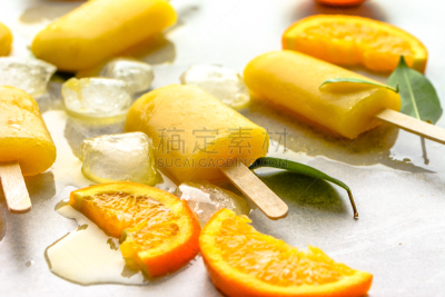 清新,果汁,橙子,甜点心,夏天,精神振作,冰淇淋,小吃,冷,自然