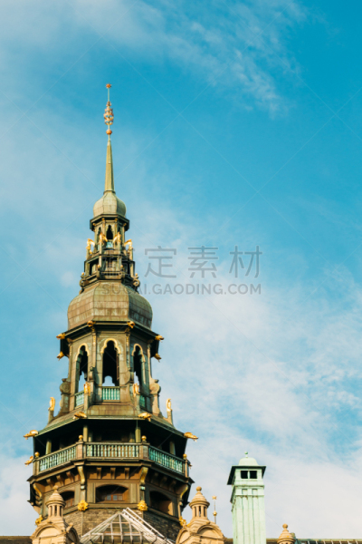 洋葱顶,斯德哥尔摩,天空,古老的,瑞典,蓝色,建筑外部,博物馆,背景