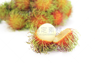 红毛丹,水果,美味,甜食,白色背景,分离着色,自然,水平画幅,无人,特写