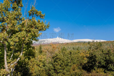 沃克吕兹,山,法国,看风景,冯杜山,橡树林地,天空,美,水平画幅,户外