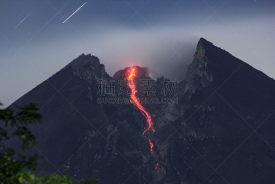 日惹特区,印度尼西亚,墨拉皮火山,熔岩,圆顶帐篷,自然,爪哇,环境,图像,火