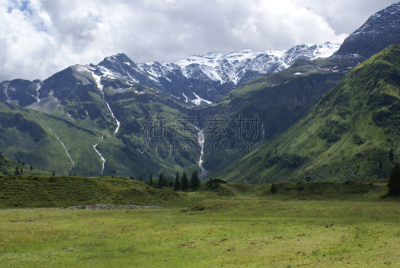 徒步旅行,桨叉架船,巴德加斯坦,藿赫陶恩山脉,萨尔茨堡州,自然,宁静,水平画幅,绿色,雪