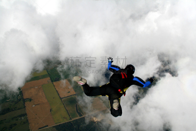 跳伞运动,云,海拔表,连身服,降落伞运动,天空,灵感,水平画幅,无人,半空中