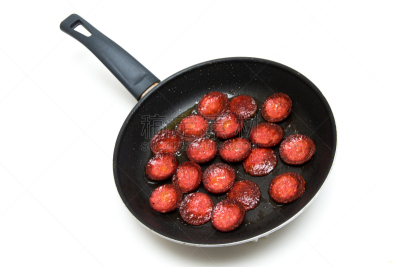 碗,香肠,绿色,蒜苔,经加工的肉,臭,水平画幅,不健康食物,白色背景,丰富
