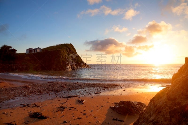 英格兰,德文郡,希望湾,水平画幅,沙子,在边上,旅行者,夏天,户外,海浪