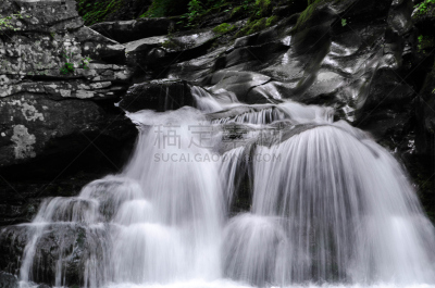 水下落,禅宗,水平画幅,无人,苔藓,夏天,户外,石头,索格蒂斯,彩色图片
