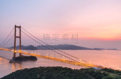 舟山,黄昏,海洋,桥,横越,面向陆地,公路,工程,著名景点,钢铁