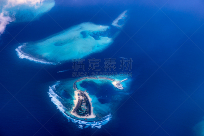 马尔代夫,高视角,纯净,华贵,热带气候,云,仅天空,印度洋,户外,印度