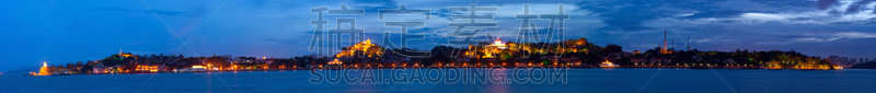 夜晚,厦门,鼓浪屿,岛,水,天空,水平画幅,无人,东亚,福建省
