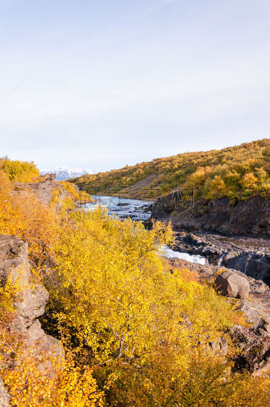 hraunfossar,瀑布,冰岛国,river hvita,垂直画幅,水,火山地形,夏天,户外,河流