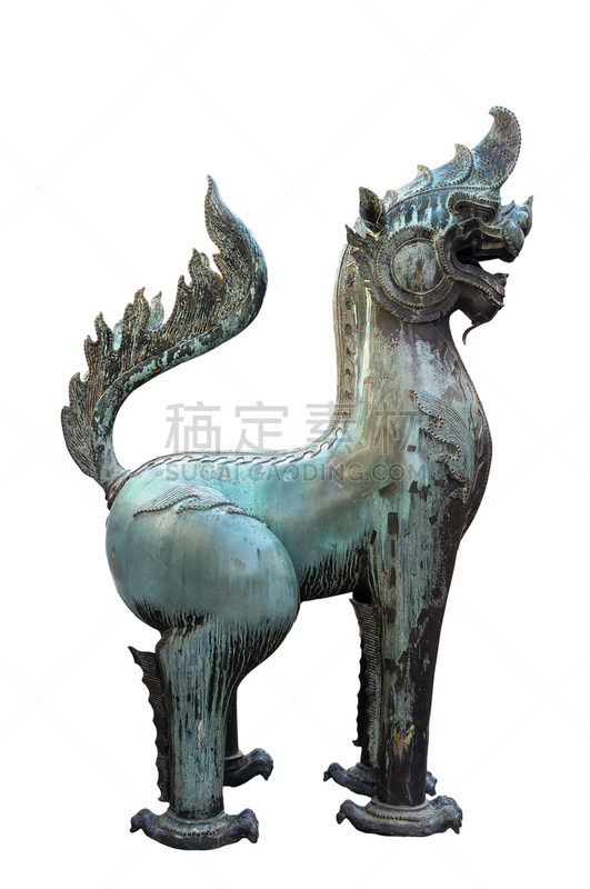垂直画幅,青铜,文学,建筑,古老的,东亚,背景分离,泰国,龙