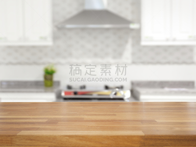 厨房,桌子,木制,空的,背景,运动模糊,灶台,抽油烟机,特写,褐色