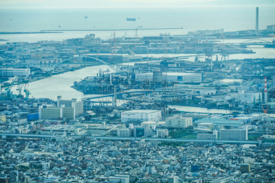 大阪府,城市天际线,户外,著名景点,城市生活,旅游目的地,商务,风景,图像,水平画幅