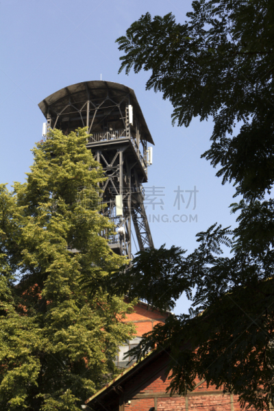 矿井,俄斯特拉发,垂直画幅,古老的,矿坑,工厂,无人迹,建筑外部,钢铁,建筑结构