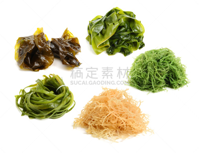 海藻灰,分离着色,白色背景,海藻,昆布,束带,碘,味噌汤,味噌酱