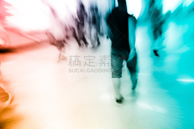 运动模糊,车站,行人,水平画幅,地铁,旅行者,行李,交通方式,现代,国际著名景点