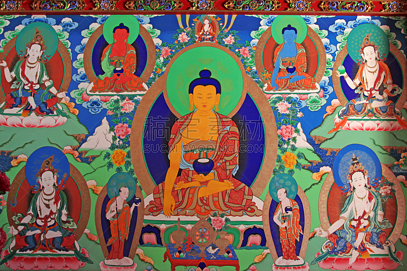 彩色图片,内蒙古自治区,呼和浩特,壁画,2015年,城市,二月,喇麻庙,自立