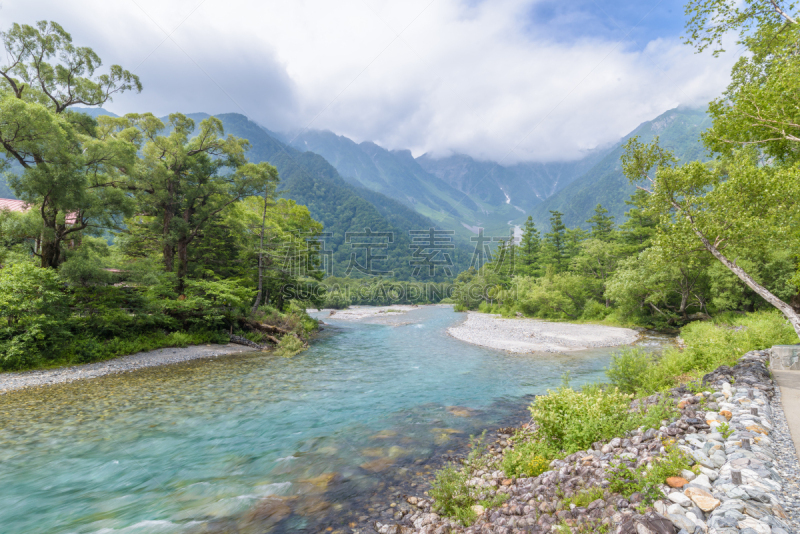 上高地国家公园,长野县,日本,山,桥,看风景,梓川,松本,飞驒山脉,河流