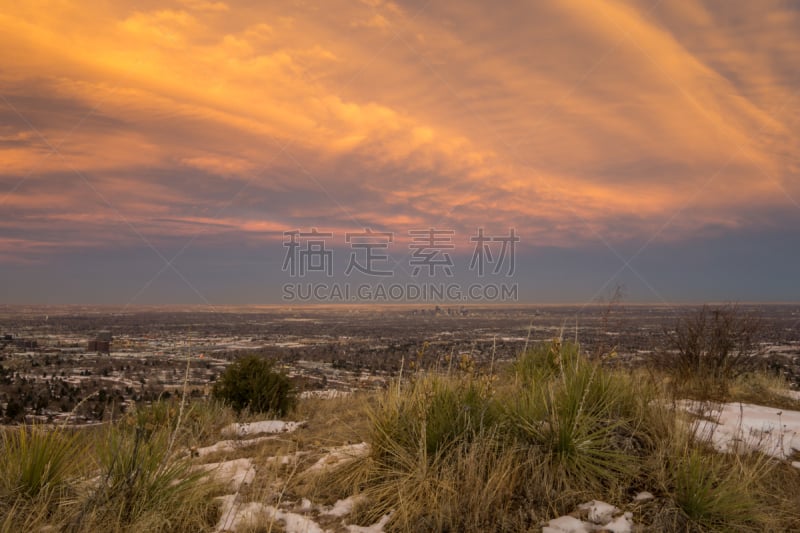 科罗拉多州,丹佛,公园,洛矶山脉,水平画幅,高视角,郊区,雪,莫里森,城市扩张