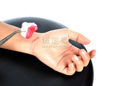 手,护士,水平画幅,马来西亚,特写,部分,痛苦,绷带,化妆棉球