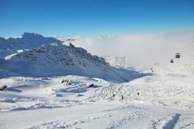 葱仁谷,度假胜地,水平画幅,雪,无人,滑雪坡,户外,三个村落,圣马丁的美丽城,白色