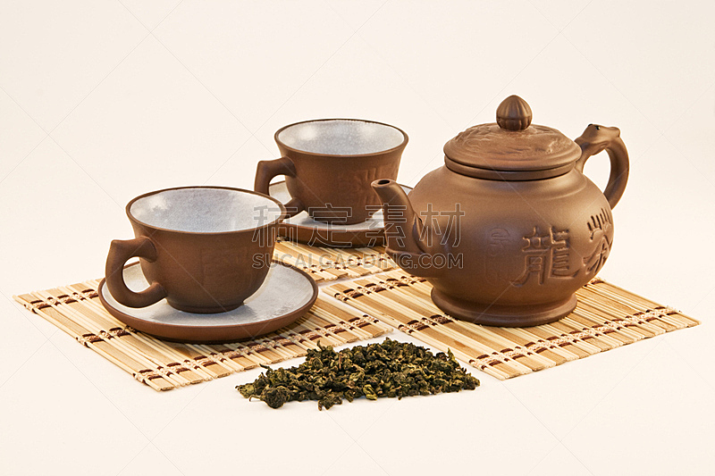 茶,瓷器,茶道,茶叶,褐色,水平画幅,无人,组物体,特写,白色
