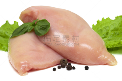 白色背景,鸡,两个物体,生食,清新,汽车除霜器,骨质疏松症,母鸡,水平画幅,鸟类