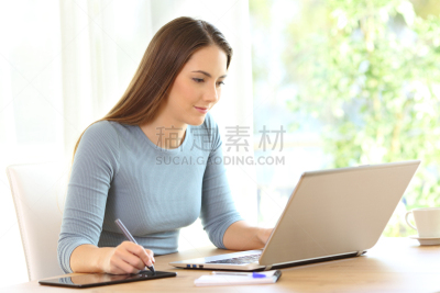 笔记本电脑,平板电脑,计算机软件,仅成年人,网上冲浪,知识,青年人,技术,设计师,计算机
