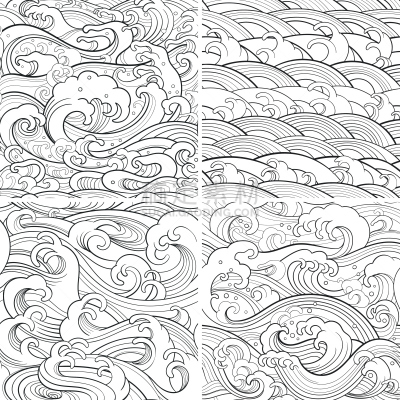 海洋,轮廓,式样,织品样本,海洋生命,轮廓线画,海啸,图形打印,白俄罗斯,漩涡形